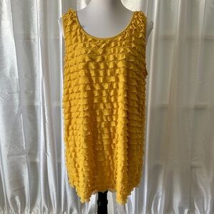 INC International Concepts Ruffle Tiered Sleeveless Top Sz 1X/Yellow